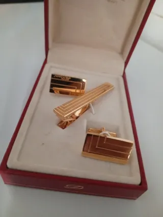 Gemelos y pinza S.T. Dupont dorados