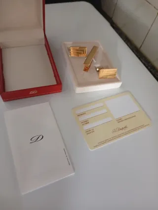 Gemelos y pinza S.T. Dupont dorados