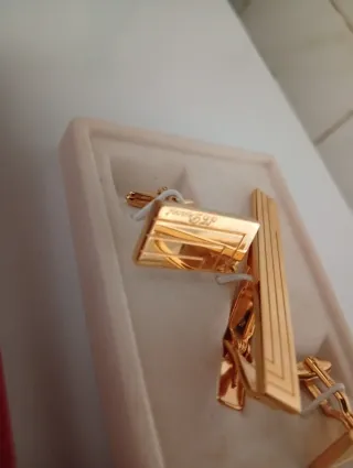 Gemelos y pinza S.T. Dupont dorados