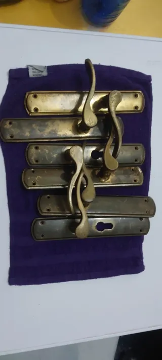 Manivelas antiguas para puertas (3 unidades)