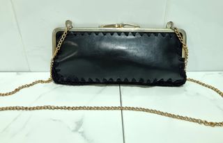Bolso Vintage 50 de Piel Genuina y Ganchillo