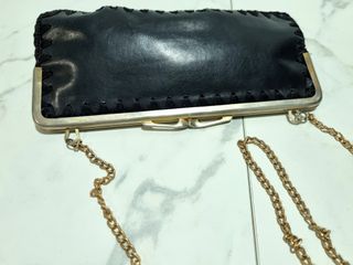 Bolso Vintage 50 de Piel Genuina y Ganchillo