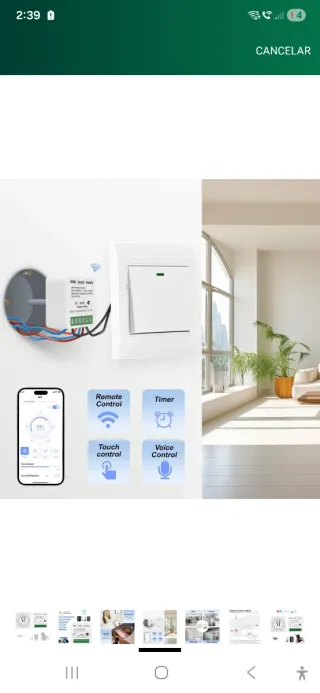 Mini interruptor inteligente WiFi 16A