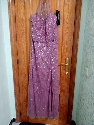 Vestido fiesta Koton rosa palo talla