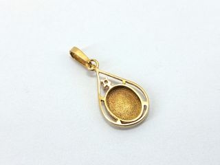medalla oro 18k con piedra con circonita