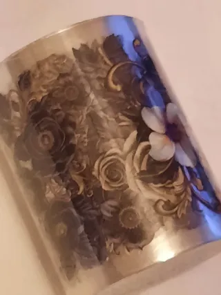 Fita washi floral vintage, arabescos. Dourado