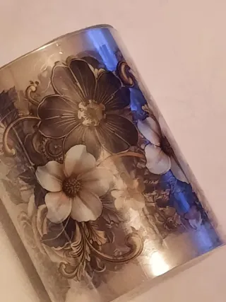 Fita washi floral vintage, arabescos. Dourado