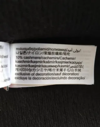 Gorro lana cashmere Calvin Klein negro hombre