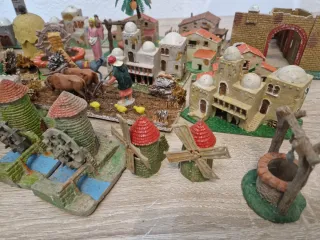 Gran lote antiguas figura belen casa escena Oliver