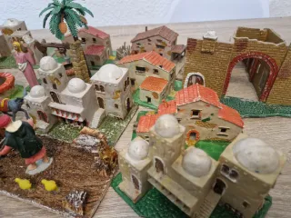 Gran lote antiguas figura belen casa escena Oliver