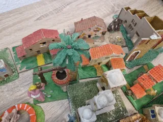 Gran lote antiguas figura belen casa escena Oliver