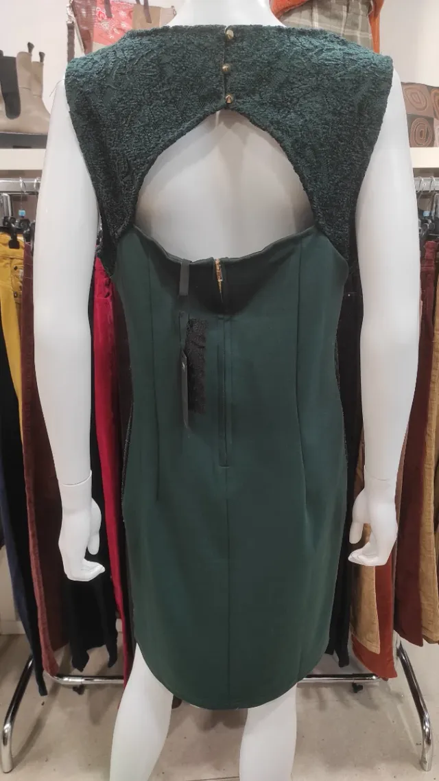 Vestido fiesta lentejuelas verde Smash Talla XXL