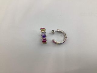 pendientes plata 925mm con piedra con circonita