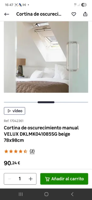 Cortina Oscurecimiento VELUX DKLMK041085SG