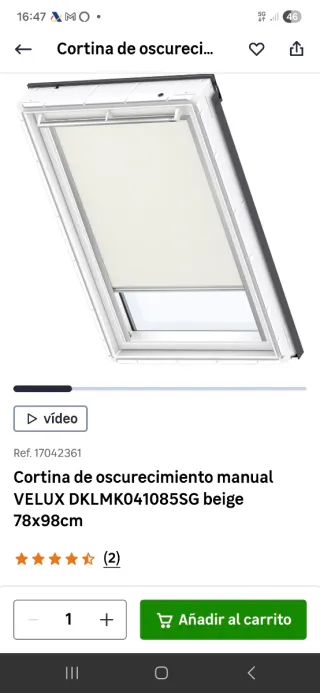 Cortina Oscurecimiento VELUX DKLMK041085SG
