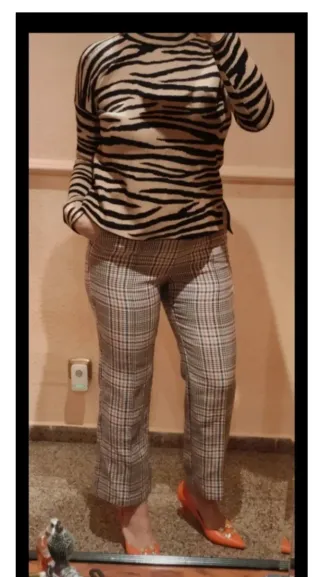 Pantalón recto cuadros Príncipe de Gales Talla L