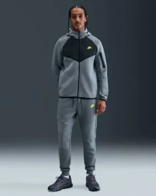 Conjunto Nike Tech Gris Neón