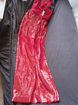 Vestido VICTORIA lentejuelas rosa/rojo nuevo