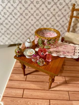 cesto tondo cosmetici per bambole