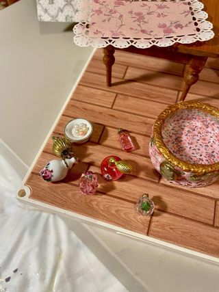 cesto tondo cosmetici per bambole