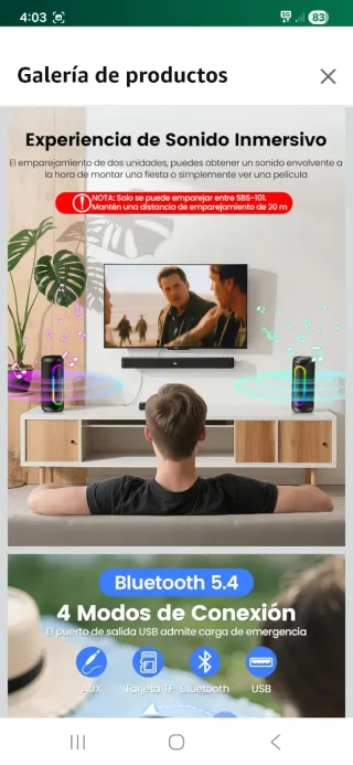 Altavoz Bluetooth Potente Sonido Estéreo 30W nuevo