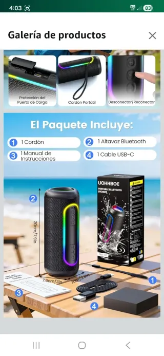 Altavoz Bluetooth Potente Sonido Estéreo 30W nuevo