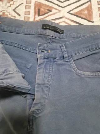 Pantalón Zara Hombre Azul