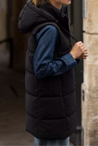 Chaleco acolchado Zara negro