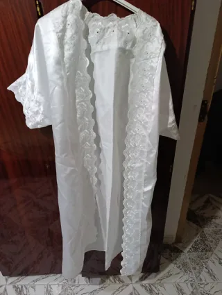 Bata lencería encaje blanco Talla L
