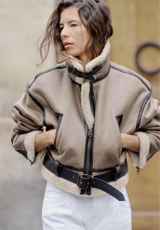 Cazadora Zara Doble Faz Beige Talla S