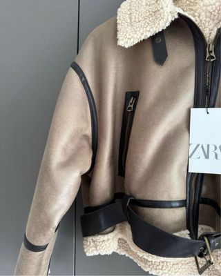 Cazadora Zara Doble Faz Beige Talla S