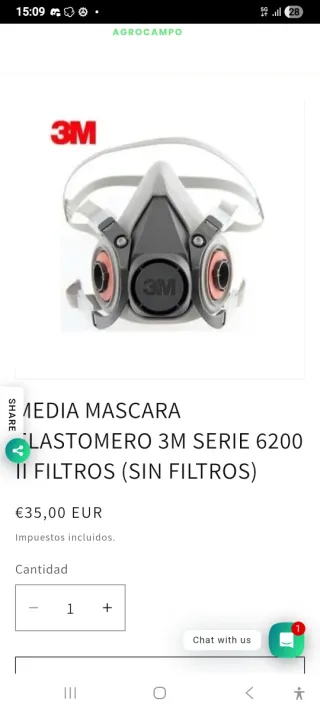 Mascarilla 3M con recambios