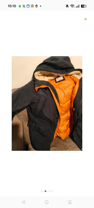 Parka Jack&Jones XL Azul Marino Forro Polar