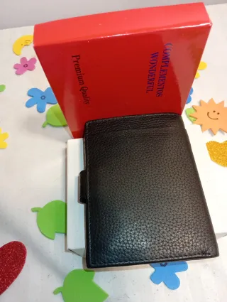 Cartera Piel Negra Goat Leather