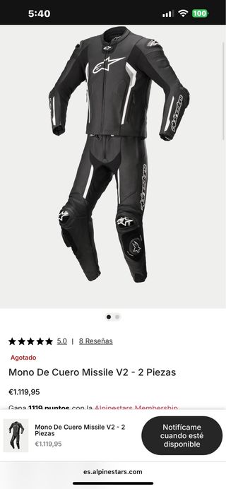 Traje Moto Alpinestars Missile V2