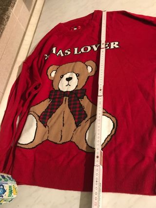 Maglione natalizio orsetto rosso
