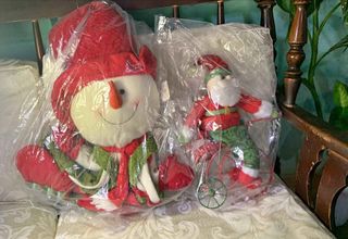 Adornos Navideños Muñeco Nieve y Papá Noel