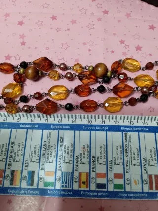 Collana lunga simil ambra