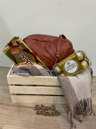 Caja Regalo Cava, Bolso, Manta y Chocolate