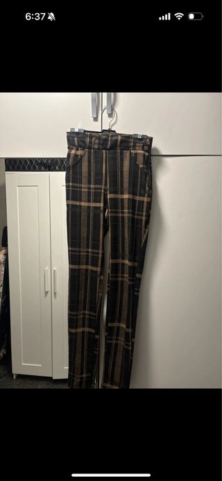 Pantalones de invierno cuadros talla 34
