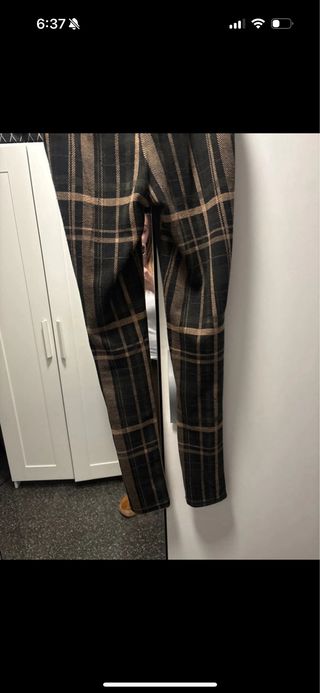 Pantalones de invierno cuadros talla 34
