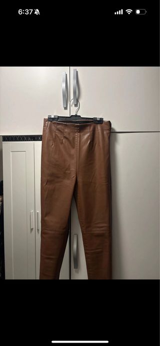Pantalones de cuero marrones talla 36