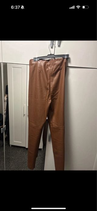 Pantalones de cuero marrones talla 36
