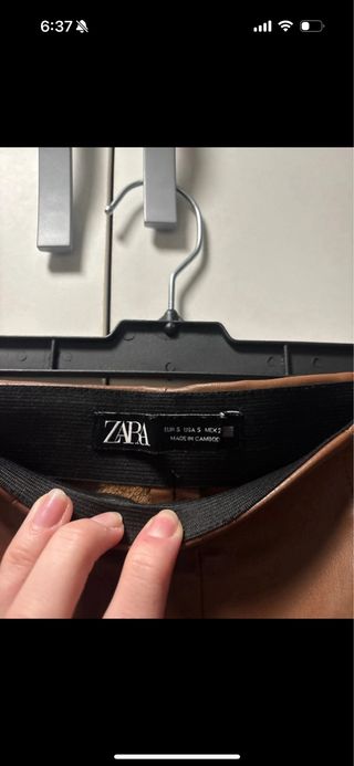 Pantalones de cuero marrones talla 36