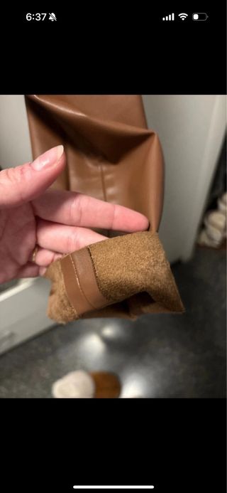 Pantalones de cuero marrones talla 36