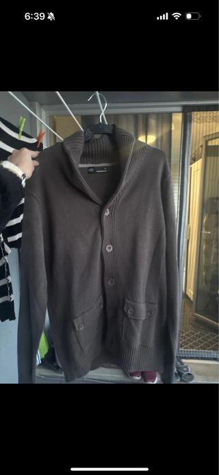 Cárdigan hombre marrón talla L