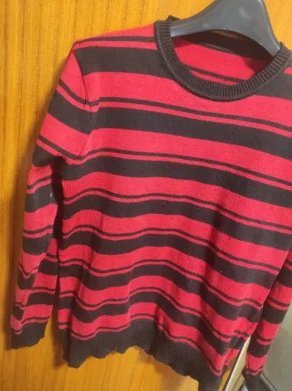 Jersey rallas rojo y negro talla M