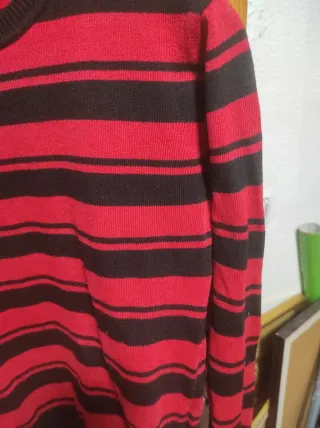 Jersey rallas rojo y negro talla M
