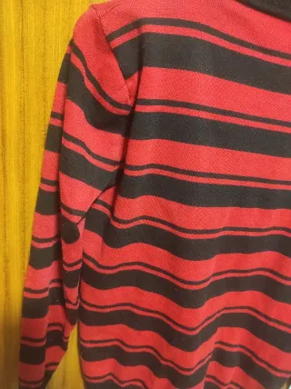 Jersey rallas rojo y negro talla M