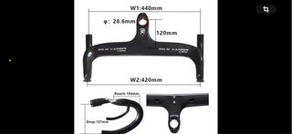 Manillar carbono bici carretera 440mm